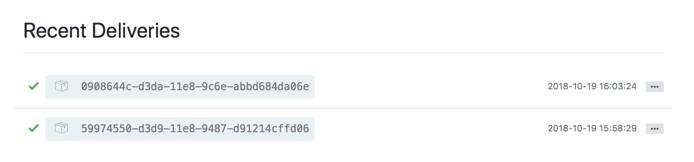 GitHub Webhook - Recent Deliveries
